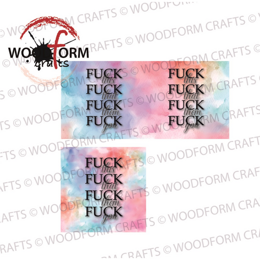 ‘F**K’ MUG WRAP & SQUARE COASTER PNG DIGITAL DOWNLOAD FILE (PACK OF 2)