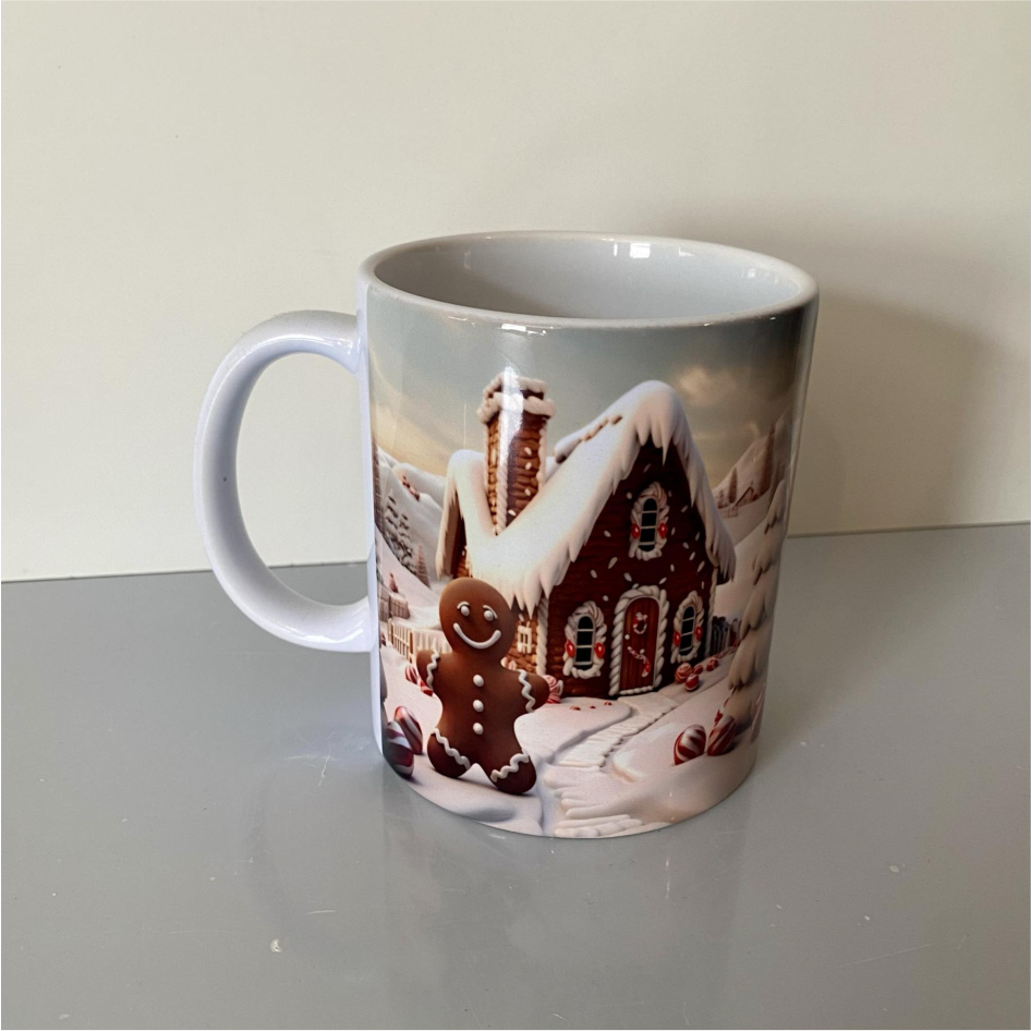 SUBLIMATED GINGERBREAD HOUSE MUG