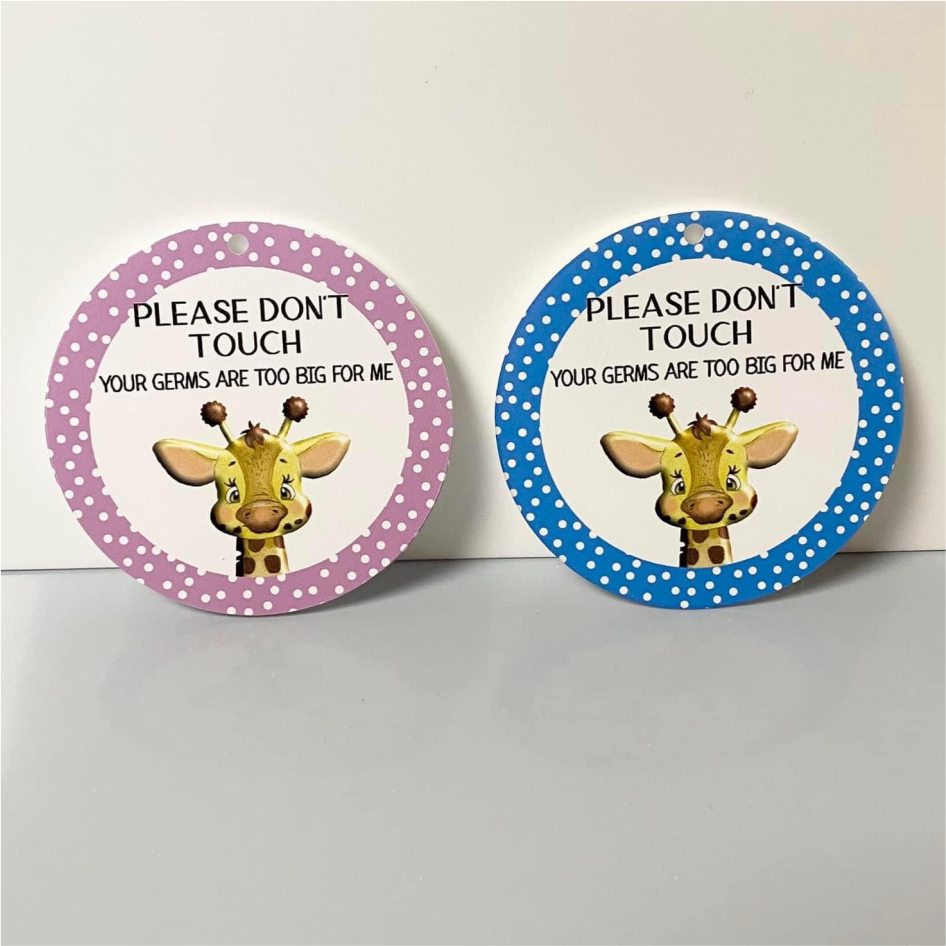 PRINTED VINYL GIRAFFE GERM TAG FOR 8CM CIRCLE (WC1061)