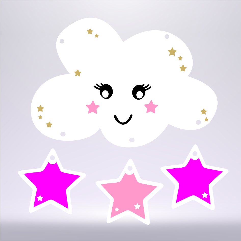 VINYL GIRL DESIGN FOR CLOUD & STAR SETS (WC1622)