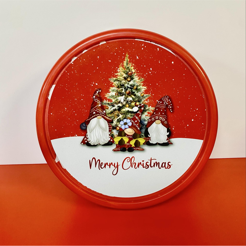 GNOME CHRISTMAS CHOCOLATE TUB PEEL & STICK PRINTED VINYL