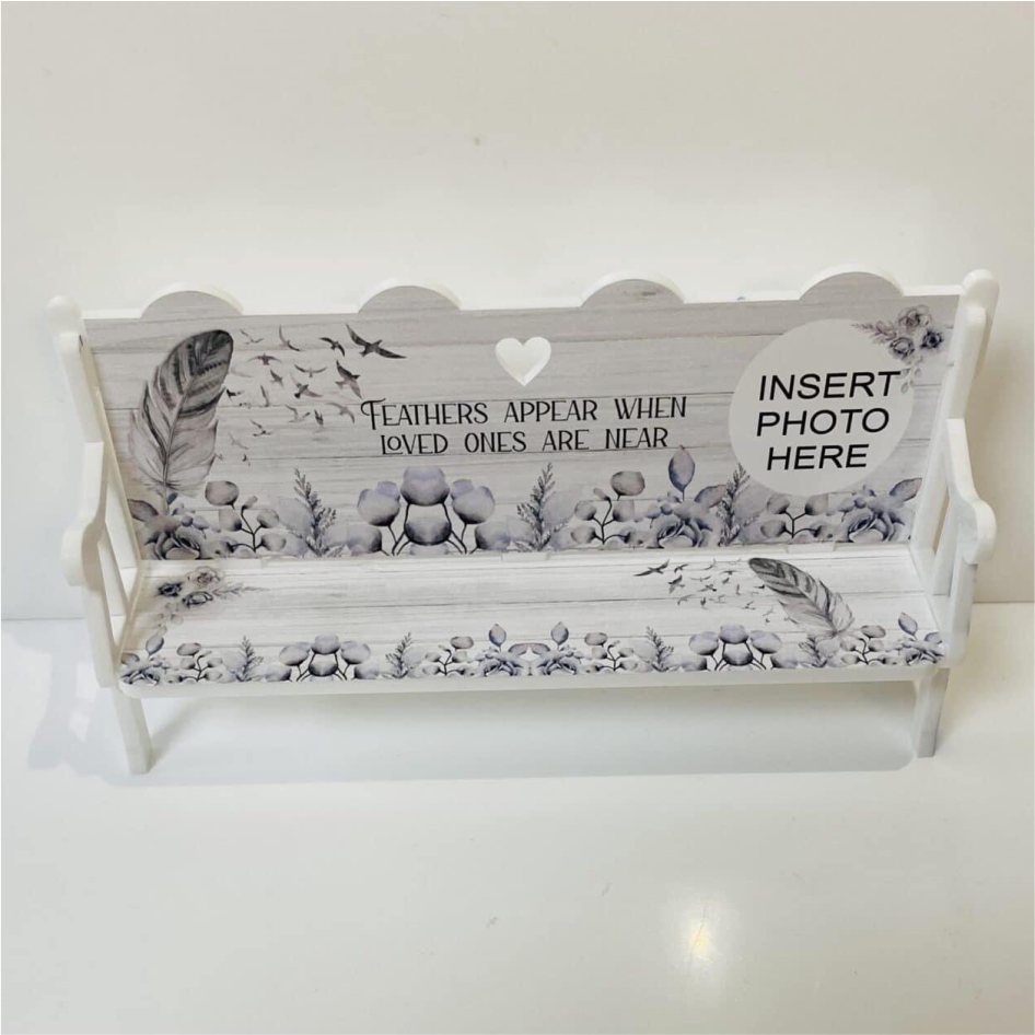 PRINTED VINYL GREY FEATHERS FOR BENCH (WC1799)