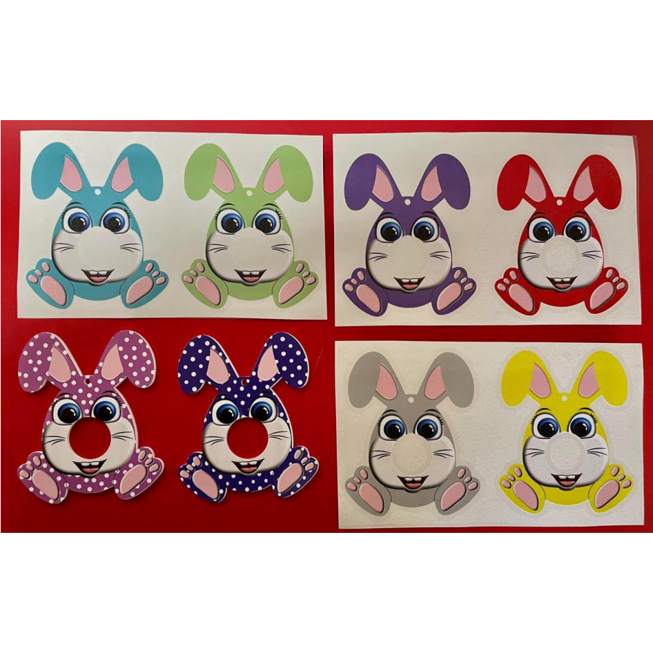 PRINTED VINYL DESIGNS FOR HANGING CHOC EGG RABBIT (WC1715)