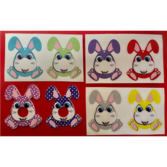 PRINTED VINYL DESIGNS FOR HANGING CHOC EGG RABBIT (WC1715)