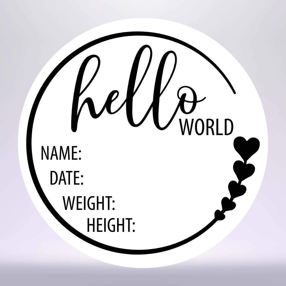 15CM MILESTONE HEART BORDER VINYL FOR LARGE MILESTONE CIRCLE (WC1713)