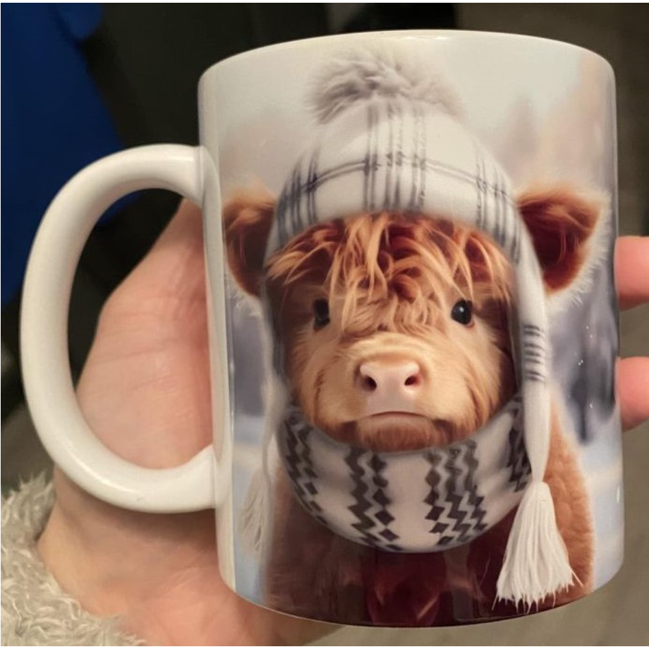 SUBLIMATED HIGHLAND COW MUG