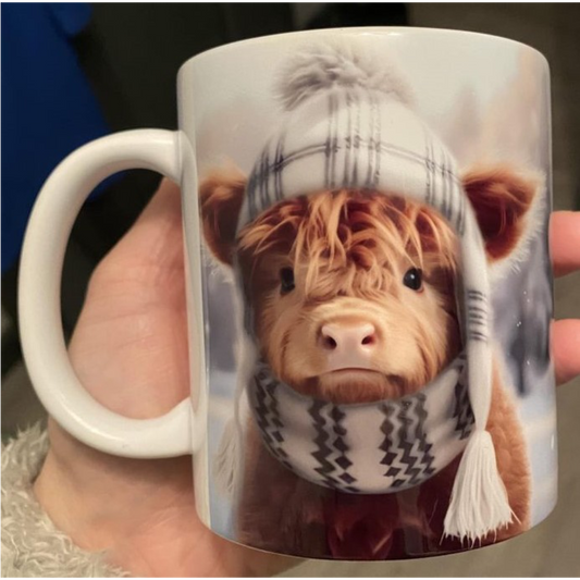 SUBLIMATED HIGHLAND COW MUG