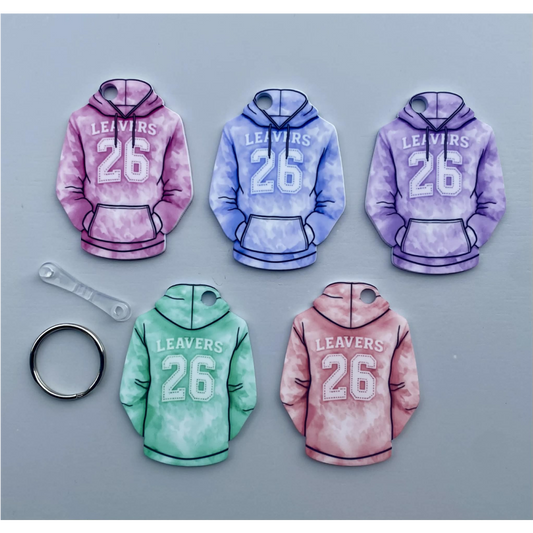 Sublimated Pastel 'Leavers 26' Hoodie front keyring (WC2291)