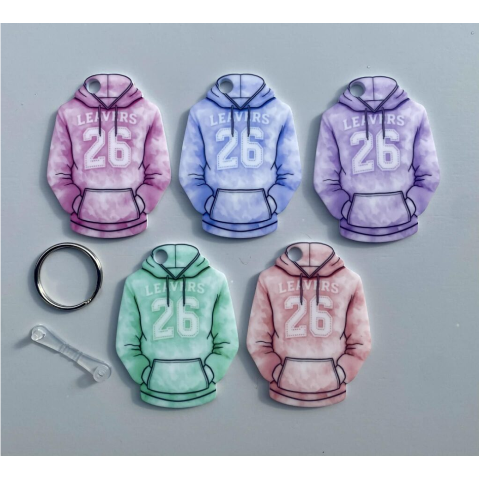 Sublimated Pastel 'Leavers 26' Hoodie front keyring (WC2291)