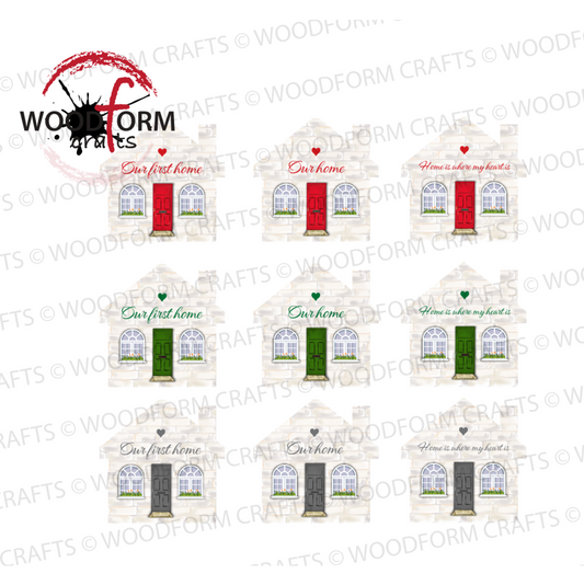 HOUSE KEYRING DESIGN PNG DIGITAL DOWNLOAD FILE (PACK OF 9)