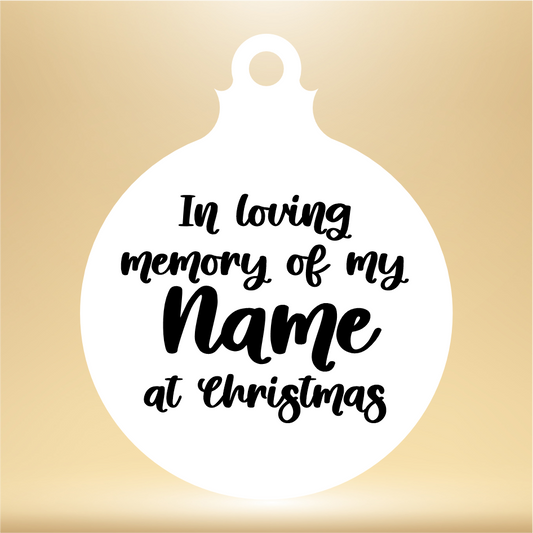 PERSONALISED VINYL TO FIT 10CM CHRISTMAS BAUBLE