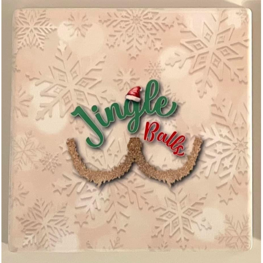 JINGLE BALLS SQUARE CERAMIC COASTER