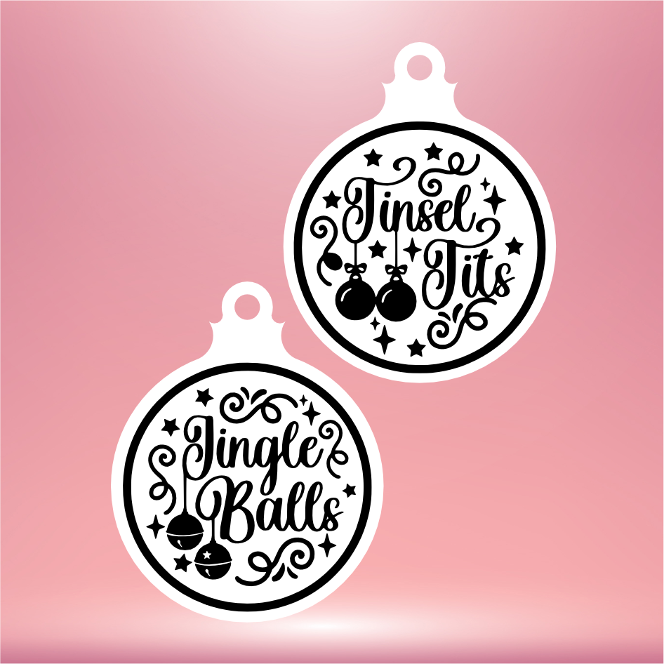 TINSEL TITS & JINGLE BALLS VINYL FOR 10CM BAUBLES