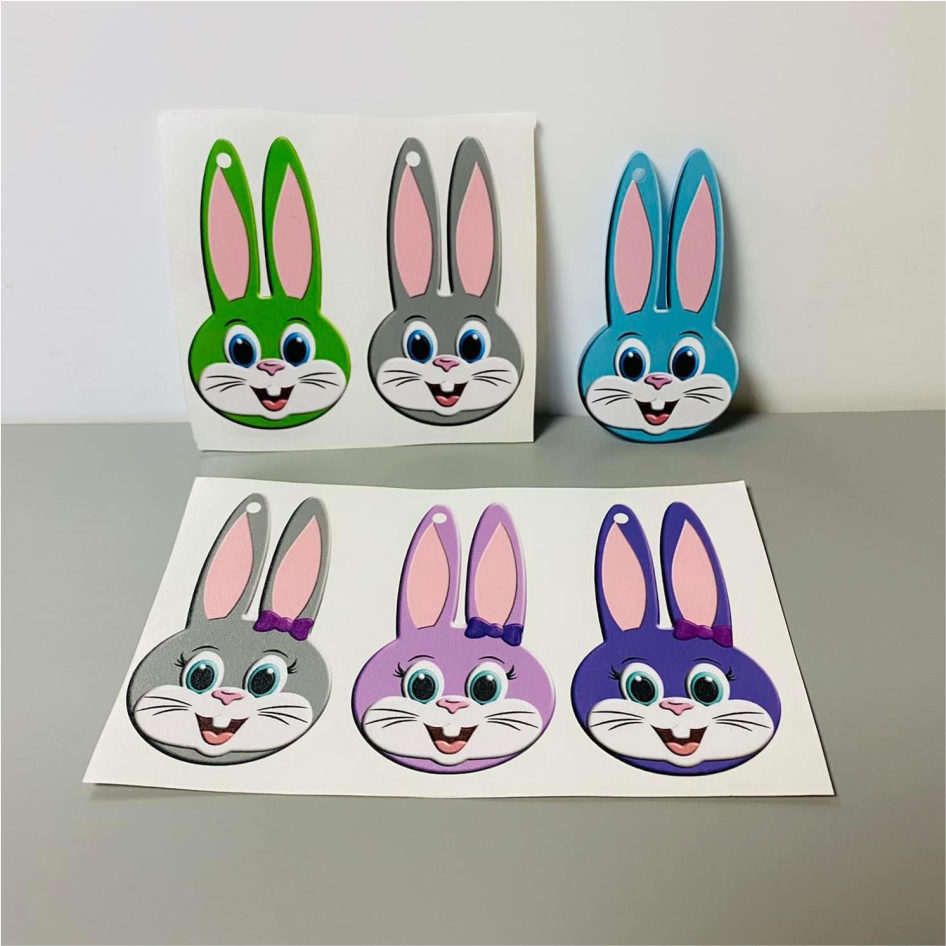 PRINTED VINYL FOR BUNNY HEAD KEYRINGS (WC1617)