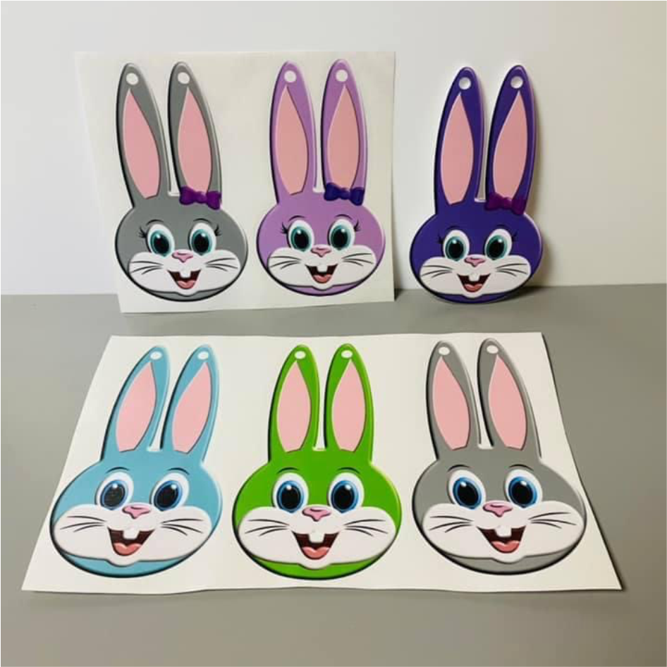 PRINTED VINYL FOR HANGING BUNNY HEAD (WC1721)