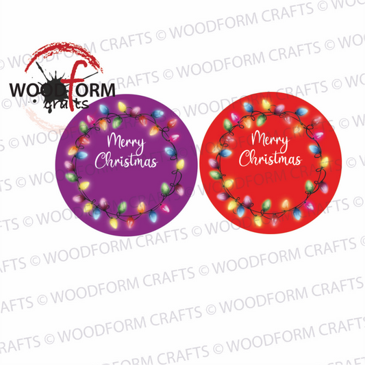 MERRY CHRISTMAS LIGHTS CIRCLE CHOCOLATE TUB DESIGN PNG DIGITAL FILE