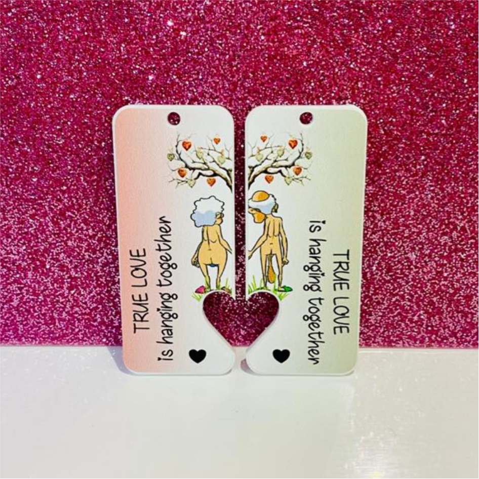 ‘TRUE LOVE’ PRINTED VINYL FOR DUAL HEART FOB KEYRING (WC2110)