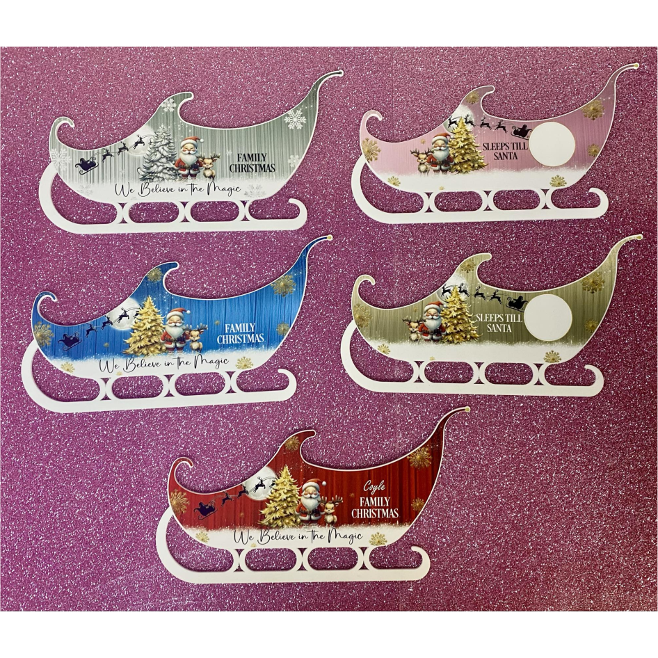 PRINTED SANTA SLEIGH DESIGN FOR 28X4CM SLEIGH (CCO366)