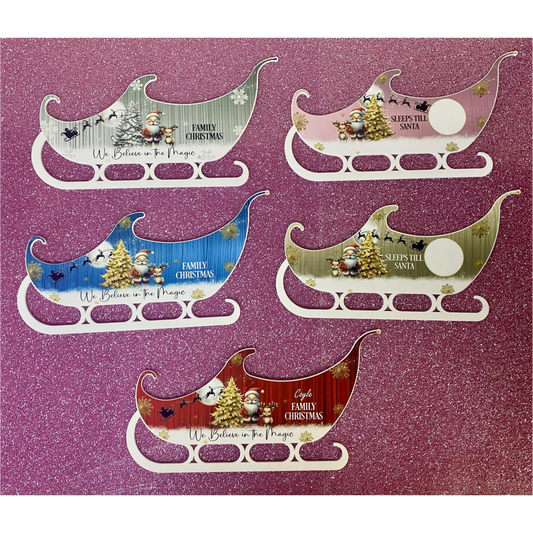 PRINTED SANTA SLEIGH DESIGN FOR 28X4CM SLEIGH (CCO366)