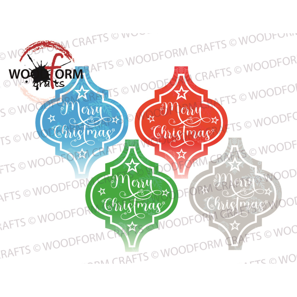 MERRY CHRISTMAS DESIGN FOR ARABESQUE BAUBLES PNG DIGITAL DOWNLOAD FILE (PACK OF 4)