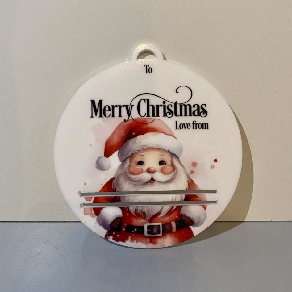 SUBLIMATED SB MERRY CHRISTMAS CIRCLE MONEY TAG (CC0321)