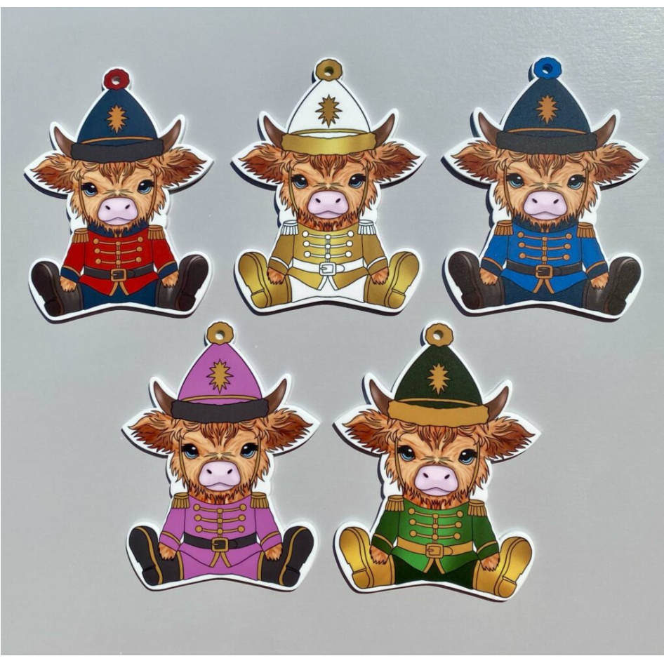 SUBLIMATED NUTCRACKER CHRISTMAS COW (CC0386)