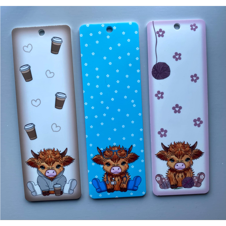 Sublimated Highland Cow Mixed Bookmark (WC1592)