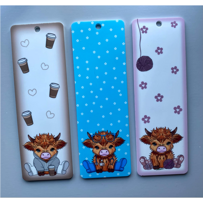 Sublimated Highland Cow Mixed Bookmark (WC1592)