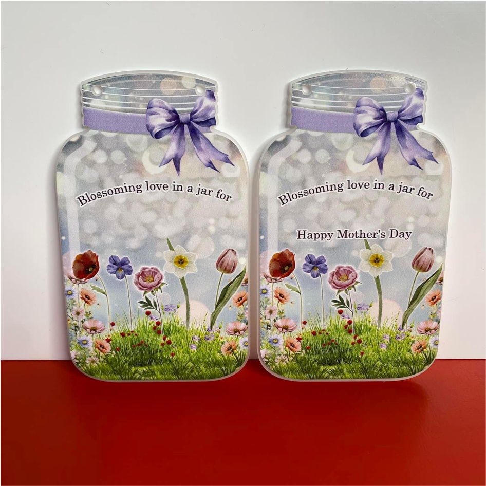 PRINTED FLOWER MD VINYL FOR 15CM MASON JARS (WC2114)