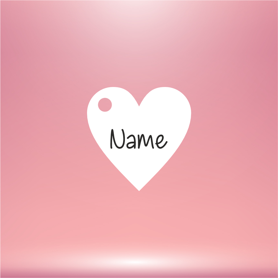 PERSONALISED NAME VINYL (FONT 2[CH]) FOR 3CM HEART/HEART KEYRING