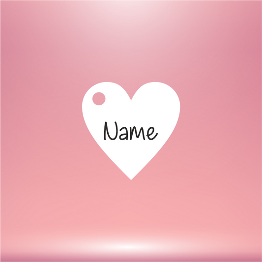 PERSONALISED NAME VINYL (FONT 2[CH]) FOR 3CM HEART/HEART KEYRING