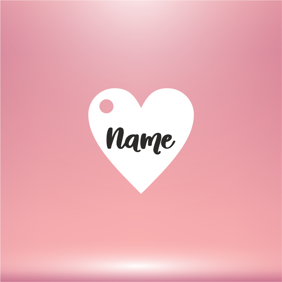 PERSONALISED NAME VINYL (FONT 1[S]) FOR 3CM HEART/HEART KEYRING