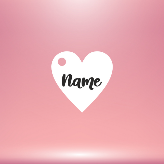 PERSONALISED NAME VINYL (FONT 1[S]) FOR 3CM HEART/HEART KEYRING