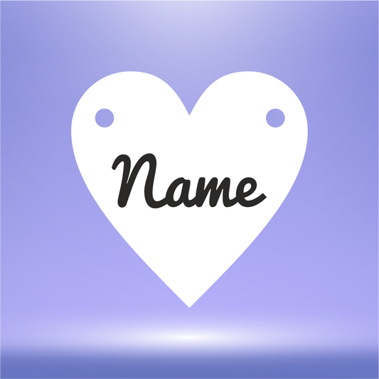 PERSONALISED VINYL NAME FOR 5CM BUNTING HEART