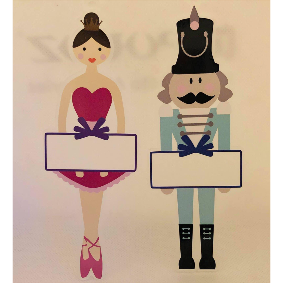 PRINTED VINYL BALLERINA AND NUTCRACKER (CC0270/0271)