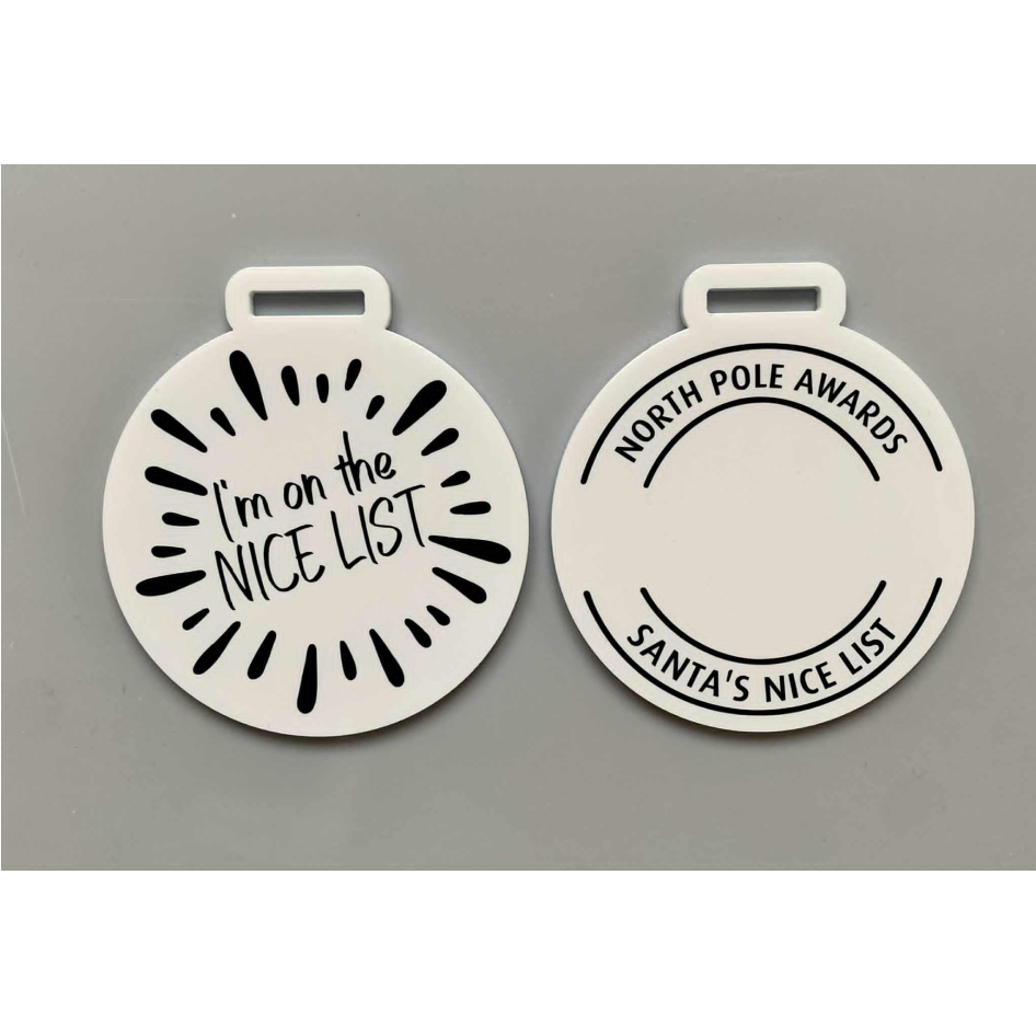 'NICE LIST' VINYL FOR 8CM MEDAL (WC1704)