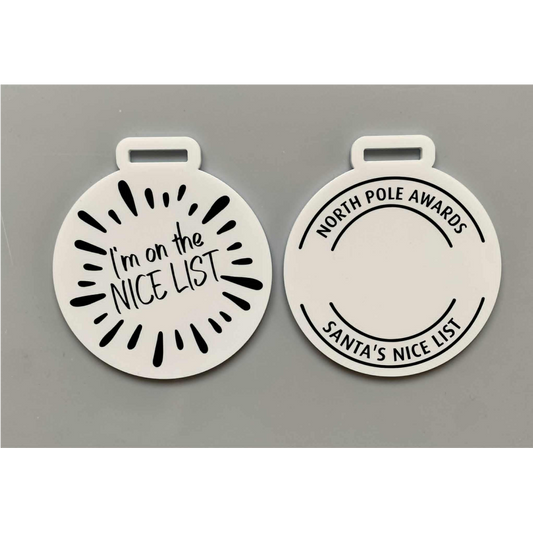 'NICE LIST' VINYL FOR 8CM MEDAL (WC1704)