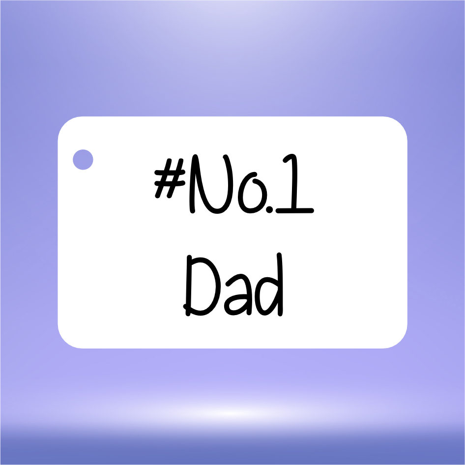 PERSONALISED ‘NO1 DAD’ VINYL FOR 6CM X 4CM FOB KEYRING (WC1628/29)