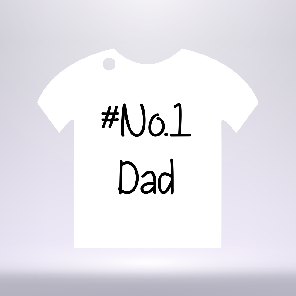 PERSONALISED ‘#No.1 DAD’ VINYL FOR FOOTBALL SHIRT KEYRING (WC1625/26)