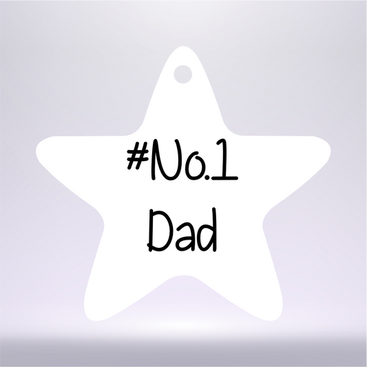 PERSONALISED ‘#NO1 DAD’ VINYL FOR 6.4CM STAR KEYRING (WC1627/22)