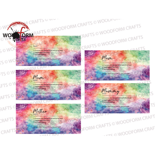 NOUN WATERCOLOUR MUG WRAP DESIGN PNG DIGITAL DOWNLOAD FILE (PACK OF 5)