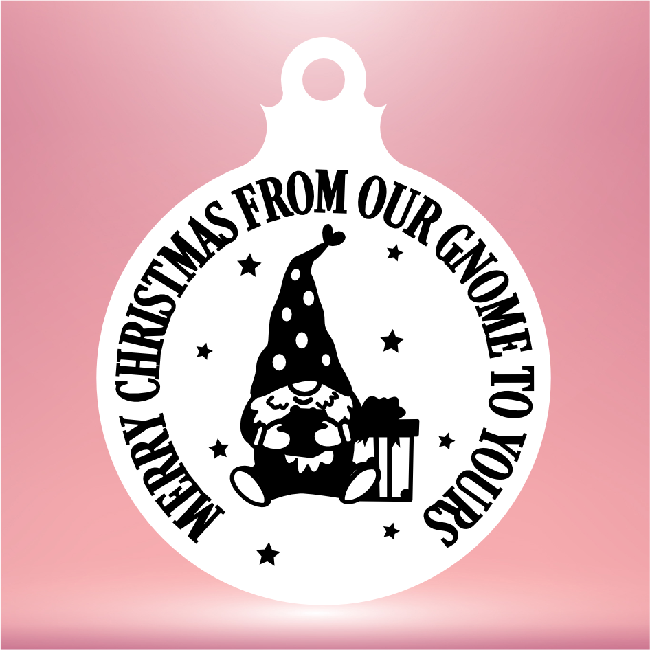 OUR GNOME TO YOURS VINYL FOR 10CM HANGING BAUBLE