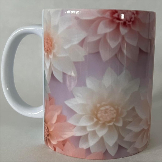 SUBLIMATED PASTEL FLOWER MUG