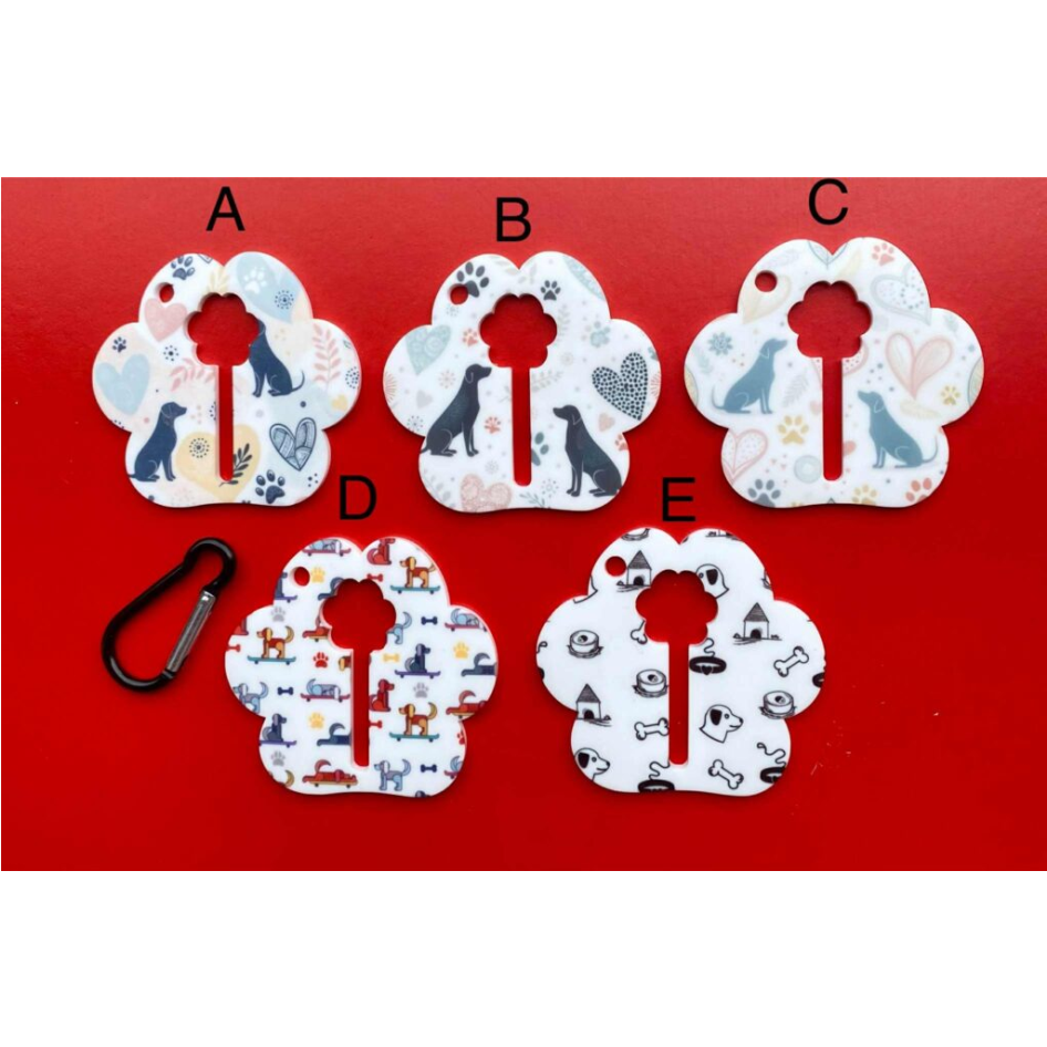 SUBLIMATED PAW SHAPED POO BAG CARRIER (WC2351)