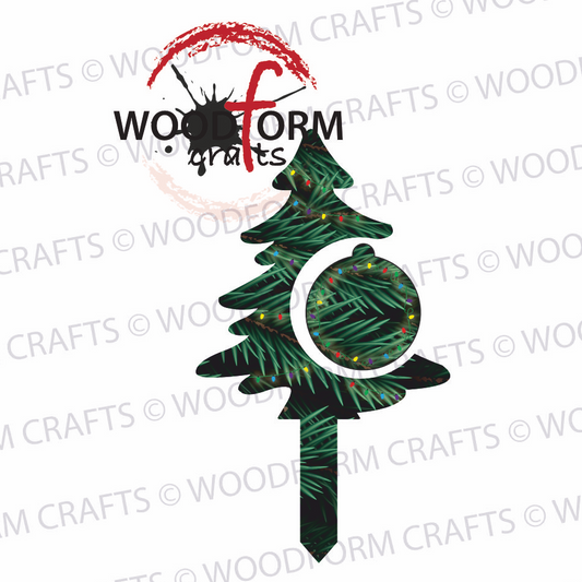 PINE NEEDLE TREE GRAVE MARKER DESIGN PNG DIGITAL DOWNLOAD (CC0146)