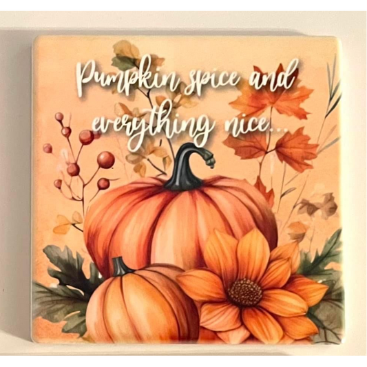 PUMPKIN SPICE SQUARE CERAMIC COASTER