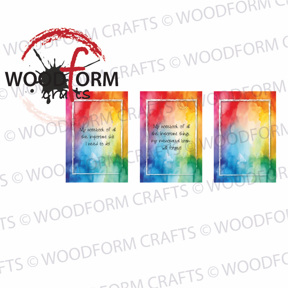 RAINBOW A5 NOTEBOOK DESIGN PNG DIGITAL FILE (PACK OF 3)