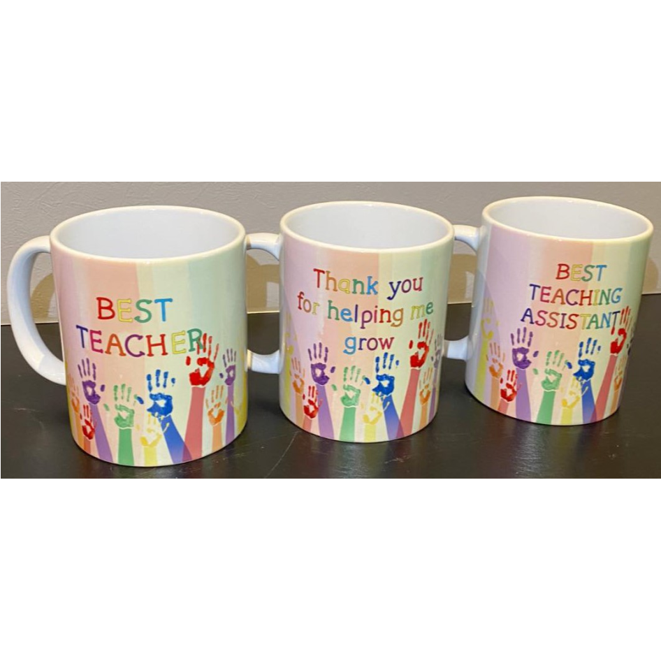 SUBLIMATED RAINBOW HANDS MUG