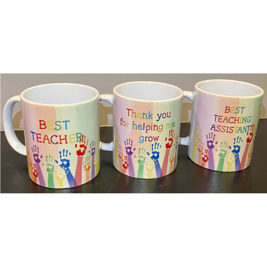 SUBLIMATED RAINBOW HANDS MUG