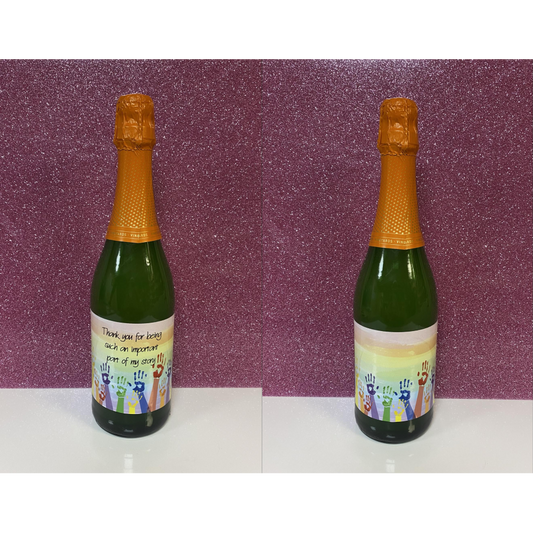 RAINBOW HANDS TEACHER BOTTLE PEEL & STICK PRINTED VINYL